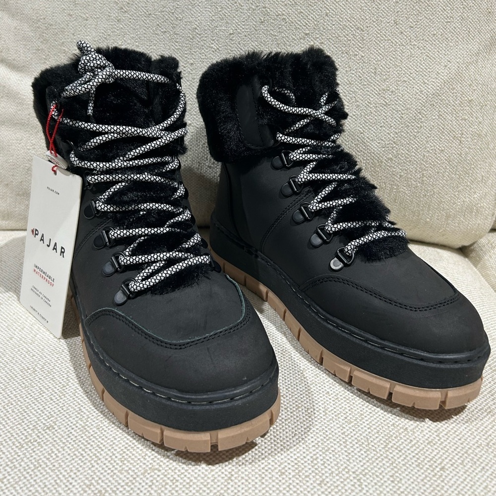 Pajar Chalet Black Faux Fur Waterproof Winter Snow
Boots Women's Size 7 NWT